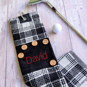 Personalised Saltire Scottish Golf Towel And Marker Set, 10 of 11