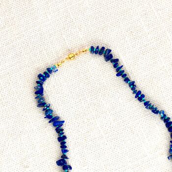 Blue Lapis Lazuli Necklace With Magnetic Clasp, 5 of 5