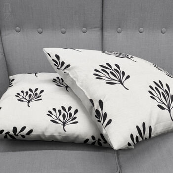 Black And White Cushion Cover With Floral Pattern, 4 of 6