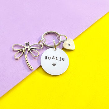 Dragonfly Personalised Bestie Keyring Keepsake, 7 of 9