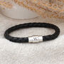 Men's Plaited Leather Personalised Clasp Bracelet, thumbnail 1 of 10