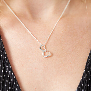 Mother And Daughter Linked Hearts Necklace, 2 of 5