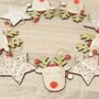 Reindeer Star Christmas Wooden Garland Decoration, thumbnail 1 of 2