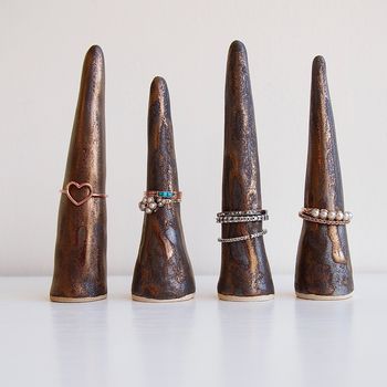 Handmade Gold Ceramic Ring Cone / Ring Holder, 2 of 8