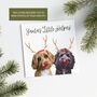 Two Or More Pet Personalised 'Reindeer Antler' Christmas Card, thumbnail 2 of 8