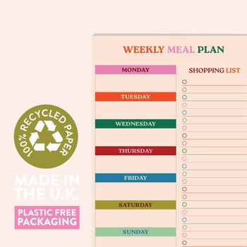 A5 Work Hard, Play Nice Meal Planner And Shopping List, 2 of 3