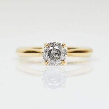 18ct Gold Salt And Pepper Diamond Engagement Ring, 2 of 4