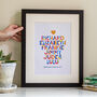 Personalised Family Names Colourful Print, thumbnail 1 of 6