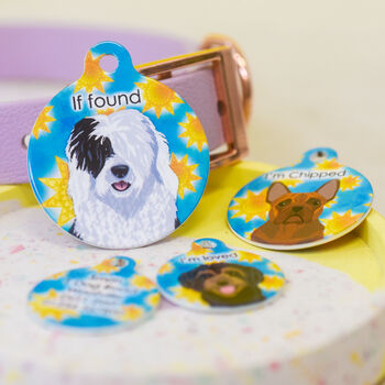 Dog ID Name Tag Summer Solstice Realistic Illustrations, 10 of 11