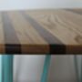 Hairpin Leg Coffee Table Solid Ash Oak Walnut Stripe, thumbnail 6 of 10