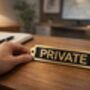 Brass Private Door Sign Plaque With Black Finish, thumbnail 4 of 9