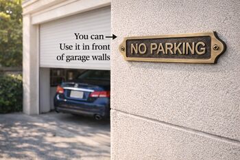 Personalised No Parking Brass Plaque With Vintage Finish, 6 of 8
