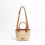 Monaco Beige Ombré Straw Mini Tote Beach Bag, thumbnail 4 of 5