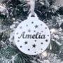 Personalised Christmas Tree Bauble With Stars, thumbnail 1 of 5