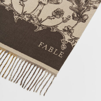 Woodland Tales Taupe Jacquard Scarf, 5 of 6