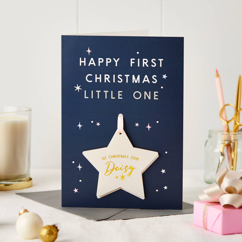 Baby's First Christmas Celestial Decoration Card, 1 of 6