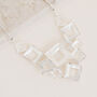 Matt Silver Geometric Hollow Square Necklace, thumbnail 3 of 5