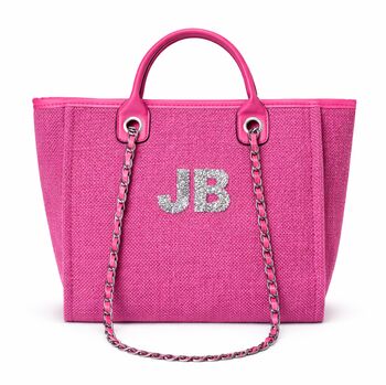 Personalised Pink Large Chain Tote Bag, 7 of 9