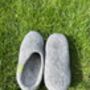 Light Grey 100% Wool Indoor Slippers Made In Nepal, thumbnail 3 of 7