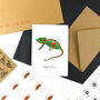 Camouflage Cape Dwarf Chameleon Greetings Card, thumbnail 6 of 7