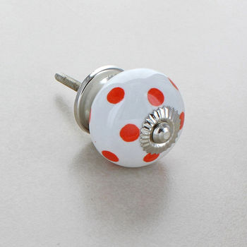 Polka Dots Ceramic Door Knobs Drawer Pull Handles, 7 of 12
