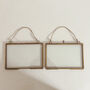 Set Of Two Hanging Brass Photo Frames 6x4inches, thumbnail 4 of 6