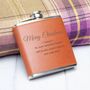 Personalised Brown Faux Leather Hip Flask, thumbnail 1 of 3
