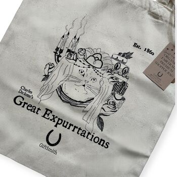 Great Expurrtations Literary Cat Organic Shopper Bag, 5 of 5