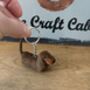 Needle Felted Handmade Tiny Dachshund Keyring/Black And Tan/Chocolate And Tan/Red, thumbnail 5 of 12