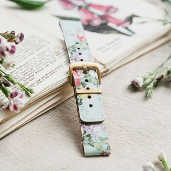 'Blossom' Leather Smartwatch Strap; Handmade Watch Band, 3 of 8