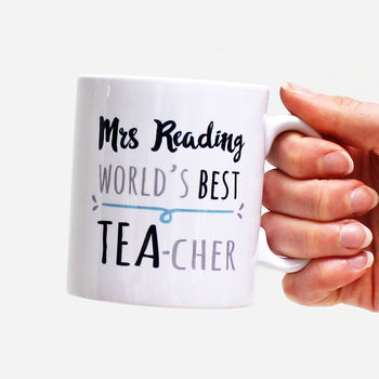 Personalised World's Best Teacher Tea Mug, 5 of 6