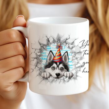 Personalised Husky Birthday Break Through Dog, 7 of 8