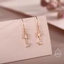 Sterling Silver Tiny Neuron Cell Drop Hook Earrings, thumbnail 3 of 11