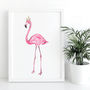 Pink Flamingo Print Unframed, thumbnail 1 of 6