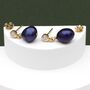 Purple Freshwater Pearl Drop Earrings, thumbnail 2 of 5