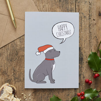 Christmas Staffie Dog Pin Badge, 12 of 12
