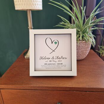 Personalised 20th Anniversary Gift Emerald Heart, 4 of 6