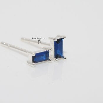 Sapphire Gem Every Day Stud Earrings, 4 of 5