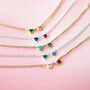 Double Birthstone Heart Link Necklace, thumbnail 5 of 7