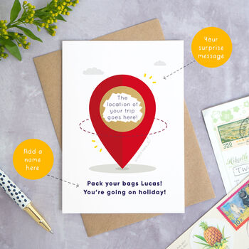 Personalised Location Marker Travel Scratch Card, 6 of 8