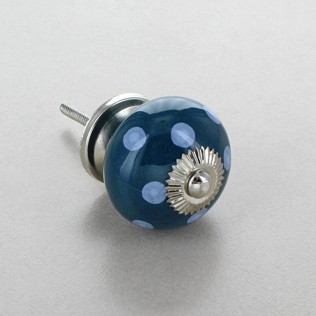 Polka Dots Ceramic Door Knobs Cupboard Drawer Handles By G Decor