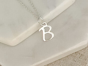 Sterling Silver Large Initial And Birthstone Necklace, 4 of 5