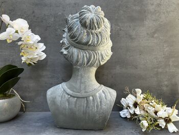 38cm Grey Female Bust Statue Elegant Lady Head Decor, 5 of 12
