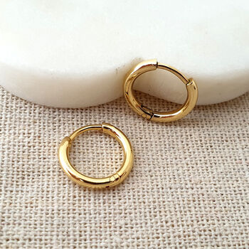 Simple Small Gold Hoop Earrings By Misskukie | notonthehighstreet.com