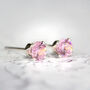 Pink Crystal Stud Earrings In Gold Or Silver, thumbnail 8 of 12