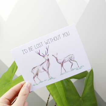 I'd Be Lost Without You Deer Valentine's Day Card, 4 of 4