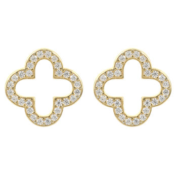 Open Clover Plated Silver Earrings By Latelita