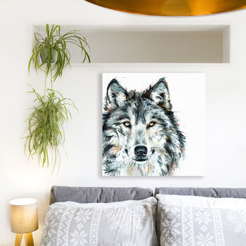 Inky Wolf Canvas Gallery Print, 9 of 9