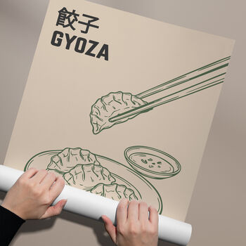 Gyoza Japanese Food Art Print | Minimalist Kitchen Decor, 7 of 7