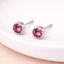 Sterling Silver October Tourmaline Birthstone Stud Earrings – 7mm, thumbnail 2 of 7